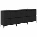 vidaXL Oldalszekrények 3 pcs Fekete tölgy 60 x 35 x 70 cm Faanyag