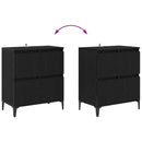 vidaXL Oldalszekrények 3 pcs Fekete tölgy 60 x 35 x 70 cm Faanyag