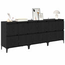 vidaXL Oldalszekrények 3 pcs Fekete tölgy 60 x 35 x 70 cm Faanyag