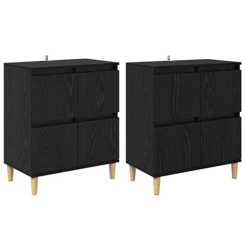 vidaXL Oldalszekrények 2 pcs Fekete tölgy 60 x 35 x 70 cm Faanyag