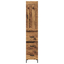 vidaXL Magasfiú fiókkal Öreg fa 34,5 x 34 x 180 cm Faanyag