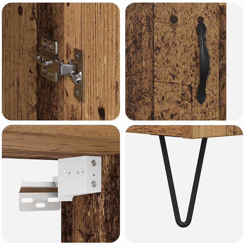 vidaXL Magasfiú Öreg fa 69,5 x 34 x 180 cm Faanyag