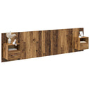 vidaXL Fejtámla Szekrénnyel fiókkal polcokkal 3 pcs Öreg fa Faanyag