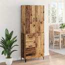 vidaXL Magasfiú Falra szerelhető Öreg fa 69,5 x 34 x 180 cm Faanyag