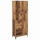 vidaXL Magasfiú Falra szerelhető Öreg fa 69,5 x 34 x 180 cm Faanyag