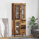 vidaXL Magasfiú Falra szerelhető Öreg fa 69,5 x 34 x 180 cm Faanyag