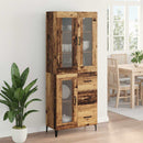 vidaXL Magasfiú Falra szerelhető Öreg fa 69,5 x 34 x 180 cm Faanyag