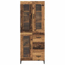 vidaXL Magasfiú Falra szerelhető Öreg fa 69,5 x 34 x 180 cm Faanyag