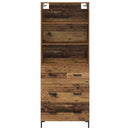 vidaXL Magasfiú fiókkal Öreg fa 69,5 x 34 x 180 cm Faanyag