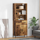 vidaXL Magasfiú fiókkal Öreg fa 69,5 x 32,5 x 180 cm Faanyag