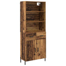 vidaXL Magasfiú fiókkal Öreg fa 69,5 x 32,5 x 180 cm Faanyag
