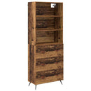 vidaXL Magasfiú fiókkal Öreg fa 69,5 x 34 x 180 cm Faanyag