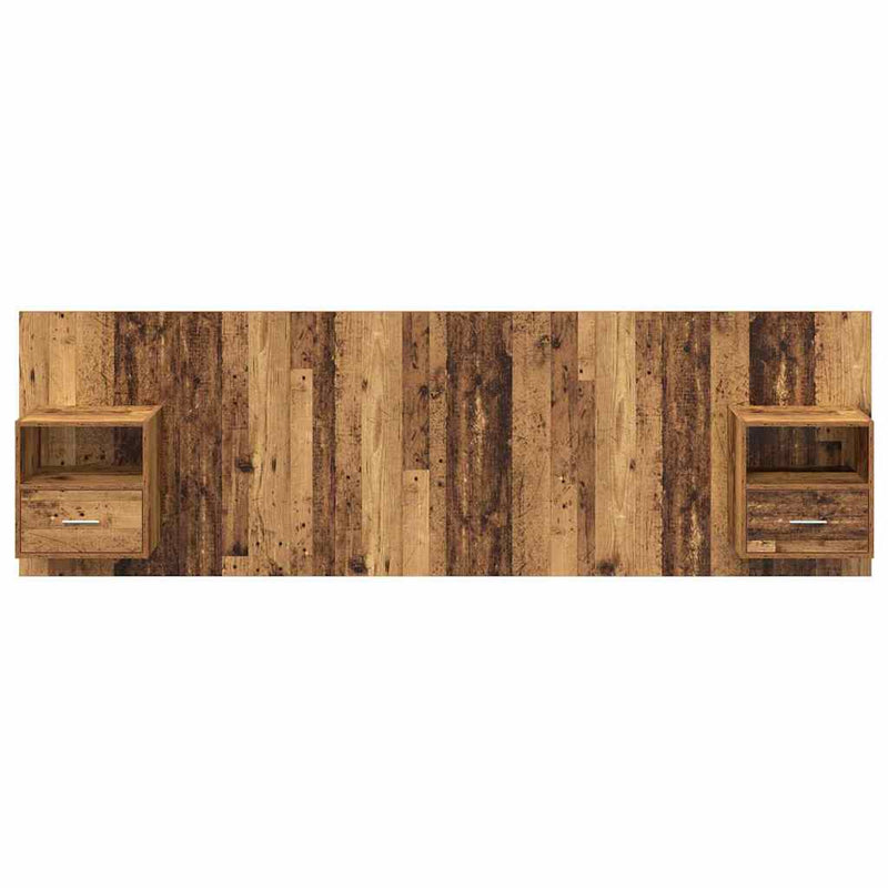 vidaXL Fejtámla Szekrénnyel fiókkal polcokkal 3 pcs Öreg fa Faanyag