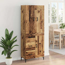 vidaXL Magasfiú Falra szerelhető Öreg fa 69,5 x 34 x 180 cm Faanyag