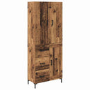 vidaXL Magasfiú Falra szerelhető Öreg fa 69,5 x 34 x 180 cm Faanyag