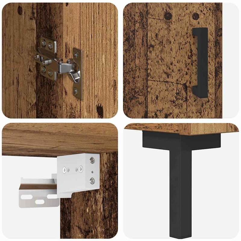 vidaXL Magasfiú 2 pcs Öreg fa Faanyag