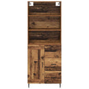 vidaXL Magasfiú fiókkal Öreg fa 69,5 x 34 x 180 cm Műanyag Fa és Üveg