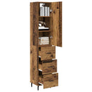 vidaXL Magasfiú fiókkal Öreg fa 34,5 x 34 x 180 cm Faanyag
