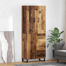 vidaXL Magasfiú 2 pcs Öreg fa 69,5 x 34 x 180 cm Műanyag Fa és Üveg