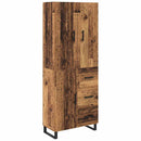 vidaXL Magasfiú 2 pcs Öreg fa 69,5 x 34 x 180 cm Műanyag Fa és Üveg