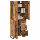 vidaXL Magasfiú 2 pcs Öreg fa 69,5 x 34 x 180 cm Műanyag Fa és Üveg