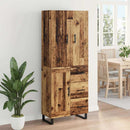 vidaXL Magasfiú 2 pcs Öreg fa 69,5 x 34 x 180 cm Műanyag Fa és Üveg