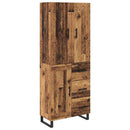 vidaXL Magasfiú 2 pcs Öreg fa 69,5 x 34 x 180 cm Műanyag Fa és Üveg