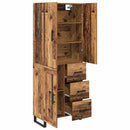 vidaXL Magasfiú 2 pcs Öreg fa 69,5 x 34 x 180 cm Műanyag Fa és Üveg