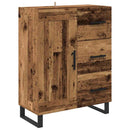 vidaXL Magasfiú 2 pcs Öreg fa 69,5 x 34 x 180 cm Műanyag Fa és Üveg
