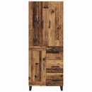 vidaXL Magasfiú 2 pcs Öreg fa 69,5 x 34 x 180 cm Műanyag Fa és Üveg