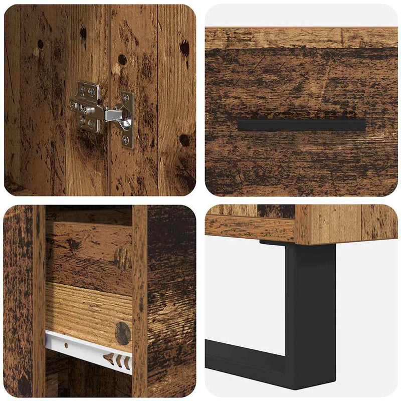 vidaXL Magasfiú fiókkal Öreg fa 34,5 x 34 x 180 cm Faanyag