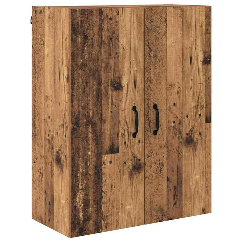 vidaXL Magasfiú Falra szerelhető Öreg fa 69,5 x 34 x 180 cm Faanyag