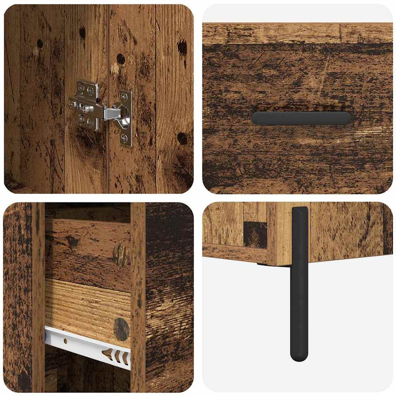 vidaXL Magasfiú fiókkal Öreg fa 34,5 x 34 x 180 cm Faanyag