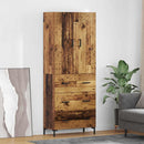 vidaXL Magasfiú Falra szerelhető Öreg fa 69,5 x 34 x 180 cm Faanyag
