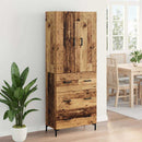 vidaXL Magasfiú Falra szerelhető Öreg fa 69,5 x 34 x 180 cm Faanyag