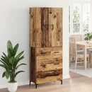 vidaXL Magasfiú Falra szerelhető Öreg fa 69,5 x 34 x 180 cm Faanyag