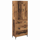 vidaXL Magasfiú Falra szerelhető Öreg fa 69,5 x 34 x 180 cm Faanyag