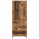 vidaXL Magasfiú Falra szerelhető Öreg fa 69,5 x 34 x 180 cm Faanyag