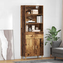vidaXL Magasfiú fiókkal Öreg fa 69,5 x 32,5 x 180 cm Faanyag