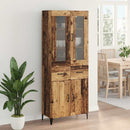 vidaXL Magasfiú Falra szerelhető Öreg fa 69,5 x 34 x 180 cm Faanyag