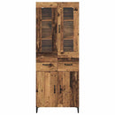 vidaXL Magasfiú Falra szerelhető Öreg fa 69,5 x 34 x 180 cm Faanyag