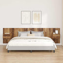 vidaXL Fejtámla Szekrénnyel fiókkal fejtámlával 3 pcs Öreg fa Faanyag