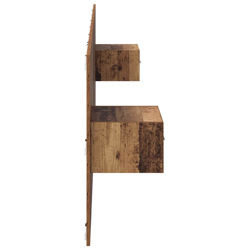 vidaXL Fejtámla Szekrénnyel fiókkal fejtámlával 3 pcs Öreg fa Faanyag