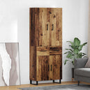 vidaXL Magasfiú 2 pcs Öreg fa 69,5 x 34 x 180 cm Műanyag Fa és Üveg