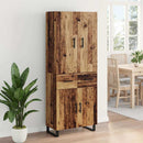 vidaXL Magasfiú 2 pcs Öreg fa 69,5 x 34 x 180 cm Műanyag Fa és Üveg