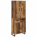 vidaXL Magasfiú 2 pcs Öreg fa 69,5 x 34 x 180 cm Műanyag Fa és Üveg
