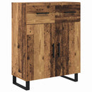 vidaXL Magasfiú 2 pcs Öreg fa 69,5 x 34 x 180 cm Műanyag Fa és Üveg