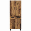 vidaXL Magasfiú 2 pcs Öreg fa 69,5 x 34 x 180 cm Műanyag Fa és Üveg