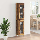 vidaXL Magasfiú 2 pcs Öreg fa Üveg