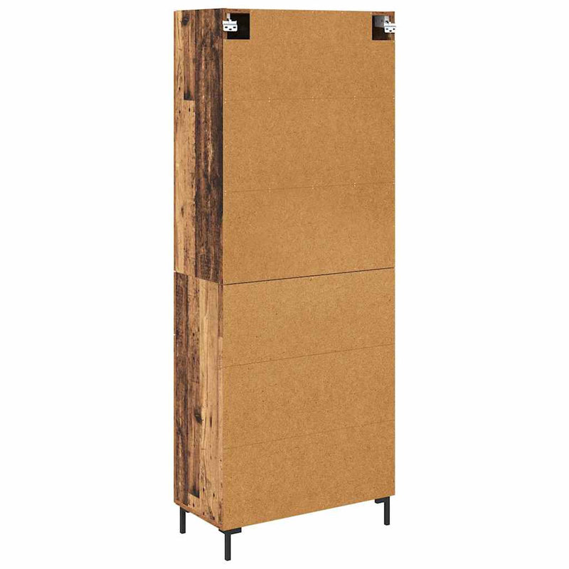 vidaXL Magasfiú fiókkal 2 pcs Öreg fa Faanyag